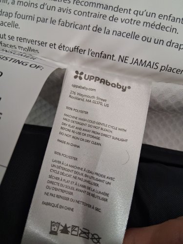 UPPAbaby Bassinet V3 - Compatible with Vista, Cruz, Ridge Strollers - 20lbs max - Declan Oat Mélange/black (model: 0903-bas-na) image 8