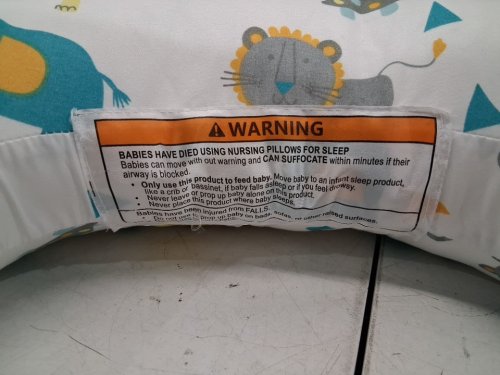 Little Grape Land Supportive Nursing Pillow for Babies - 24" x 18" x 6" - Animal/White image 4