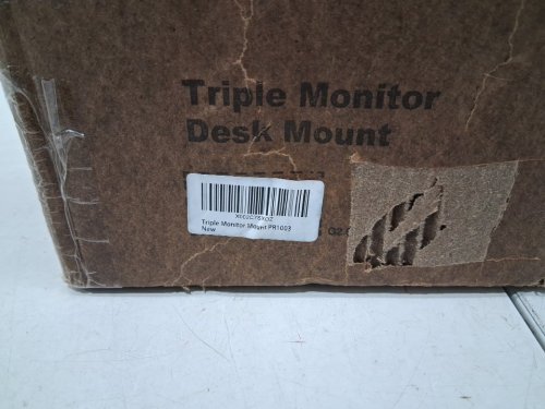 MOUNTUP Triple Monitor Stand Mount - 3 Monitor Desk Mount for Computer Screens Up To 27" - Black - (Model: MU0006A-CA) image 4