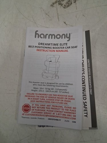 HARMONY 2-IN-1 DREAMTIME ELITE HIGH-BACK BOOSTER CAR SEAT WITH CUP HOLDER - 40 -110LBS - BLACK (MODEL: 0303029BLK) image 3