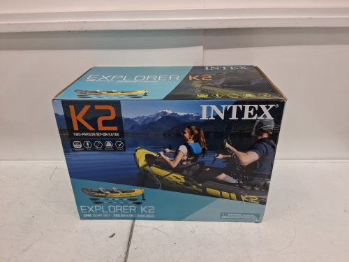 INTEX EXPLORER K2 2-PERSON INFLATABLE KAYAK SET WITH ALUMINUM OARS & PUMP - YELLOW (MODEL: 68307EP) image 4