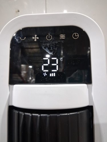 omnibreeze premium 38" Rotating tower fan with wifi CONTROL, 5-SPEEDS & REMOTE - white/BLACK (model: 5333021/dc2313r-g) image 4