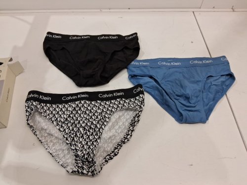 3PK MEN'S CALVIN KLEIN COTTON STRETCH HIP BRIEFS - medium - black/blue/monogram white (style: NB2613-402-M) image 2