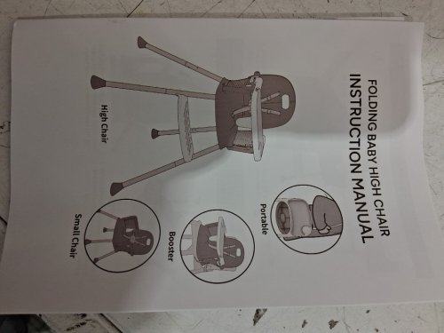 Zebrater portable foldable baby highchair/dining seat with 5-point harness, adjustable food tray, footrest & bibs - 40lbs capacity - white/grey/natural wood (model: ha-036s) image 4