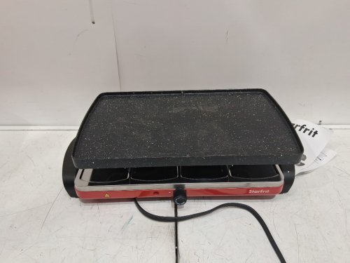 Starfrit The Rock Electric Raclette - 8 Person Party Grill - 8 Spatulas - Reversible Plate - 1500W - red/black - (model: ‎024403-002-0000) image 3