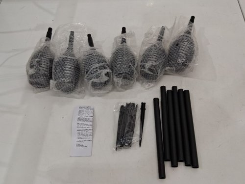 6PK TomCare Flickering Flame Solar Torch Lights Waterproof Outdoor LED Garden/Pathway Stakes - Black image 3