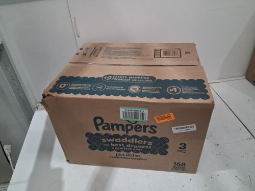 168PK PAMPERS SWADDLERS DISPOSABLE DIAPERS - SIZE 3 (13-26LBS) image 2