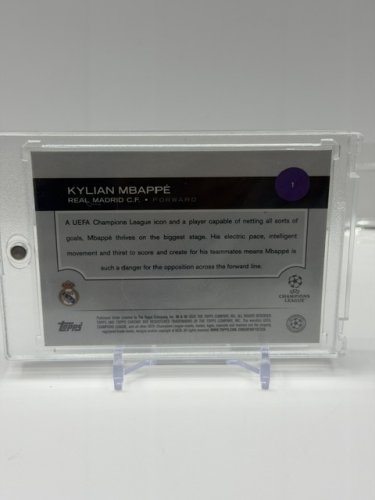 TOPPS CHROME 2025 UEFA KYLIAN MBAPPE AQUA X-FACTOR  LIMITED EDITION CARD #26/199 image 2