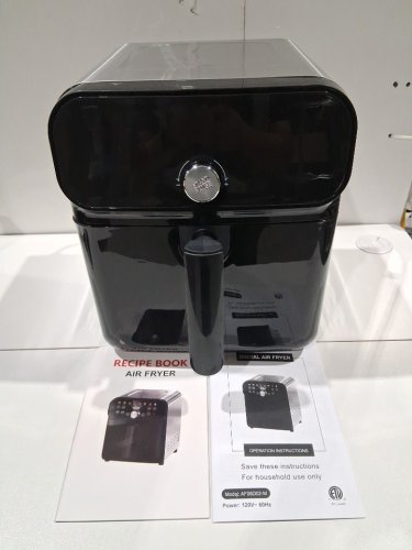 whUTO 6.2qt air fryer oven with led digital touchscreen, 12 preset cooking functions & dishwasher-safe basket - 1600W - black/stainless steel (model: af06d02-m) image 3