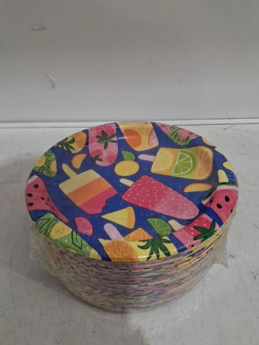 100pk Artstyle round Summer Plates - 10" - summer fun (model:  1818865) image 2