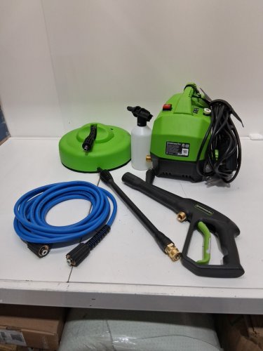 Greenworks Cold Water Electric Pressure Washer WITH High Pressure Hose, 40° and Turbo Nozzles, Soap Applicator & 11" Surface Cleaner - 1800 PSI - 1.1 GPM -  GREEN (MODEL: gpw1804ck) image 3