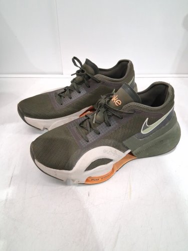 mens nike air zoom running/training sneakers - 8 - green/orange/white image 2