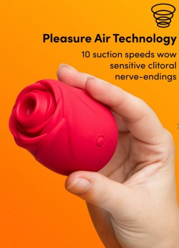 KISS THE ROSE rechargeable silicone ADULT TOY with 10 modes - red rose image 3