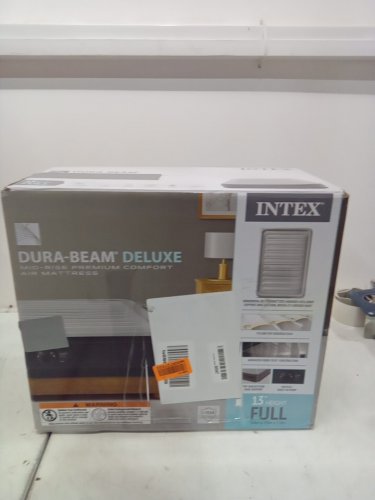 INTEX DURA-BEAM DELUXE SERIES SELF-INFLATABLE MATTRESS WITH INTERNAL PUMP - 13" FULL (54"x75") - GREY (MODEL: 67767ED AP619D) image 2