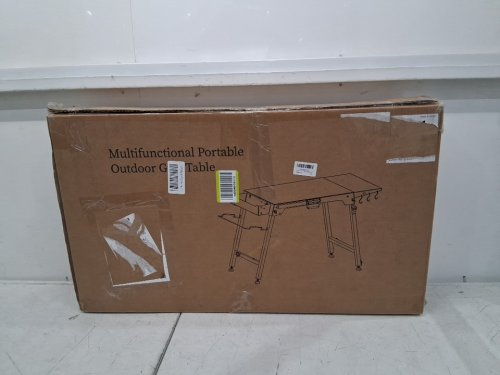 M KARMATER Folding Grill Table/stand - Fits 17" - 22" Griddle - 44" x 17" - black image 4