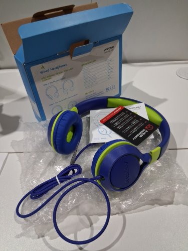 KIDS' MPOW CHE1 Wired OVER THE HEAD Headphones - GREEN/BLUE - (Model: MPBH385AG) image 3