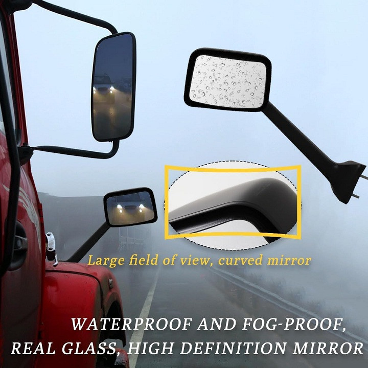 2PC Seassauto Replacement CA Hood Mirrors for 2018+ LT625 Truck - Left and Right Pair - Black (Model: UT-ILT-0053B-P) image 3