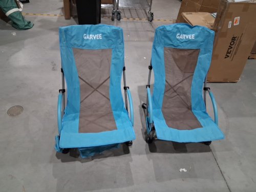 2PK GARVEE HIGH BACK FOLDING BEACH CHAIRS - BLUE (MODEL: PSS_33JK2MIN) image 3