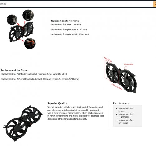 Dual Radiator Fan with Aftermarket Control Module Dual Radiator Fan with Aftermarket Control Module for SELECT NISSAN AND INFINITI MODELS - BLACK  - BLACK image 2