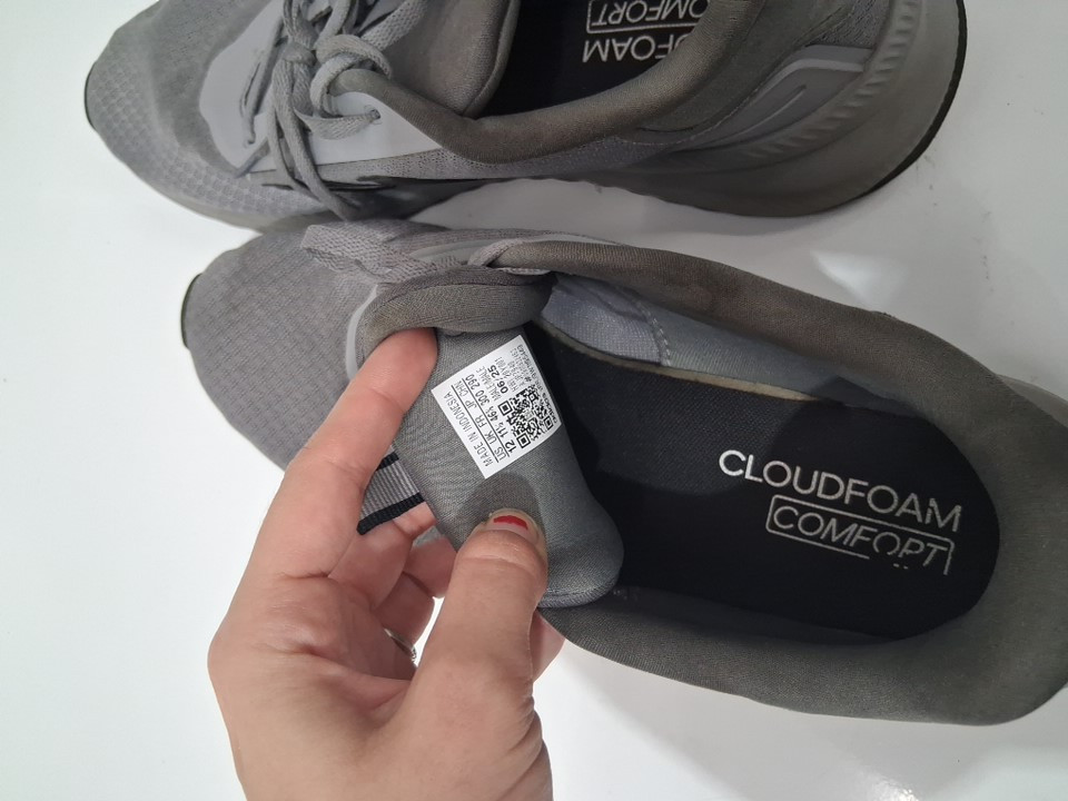 Mens adidas cloudfoam comfort running shoes - size 12 - grey/black - (model: jp7940) image 3