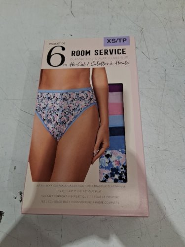 6pk Women's Room Service Classic Fit Hi-cut Ultra-soft Cotton Underwear - extra small-Floral/Multi-colour - (Style: 2964659) image 2