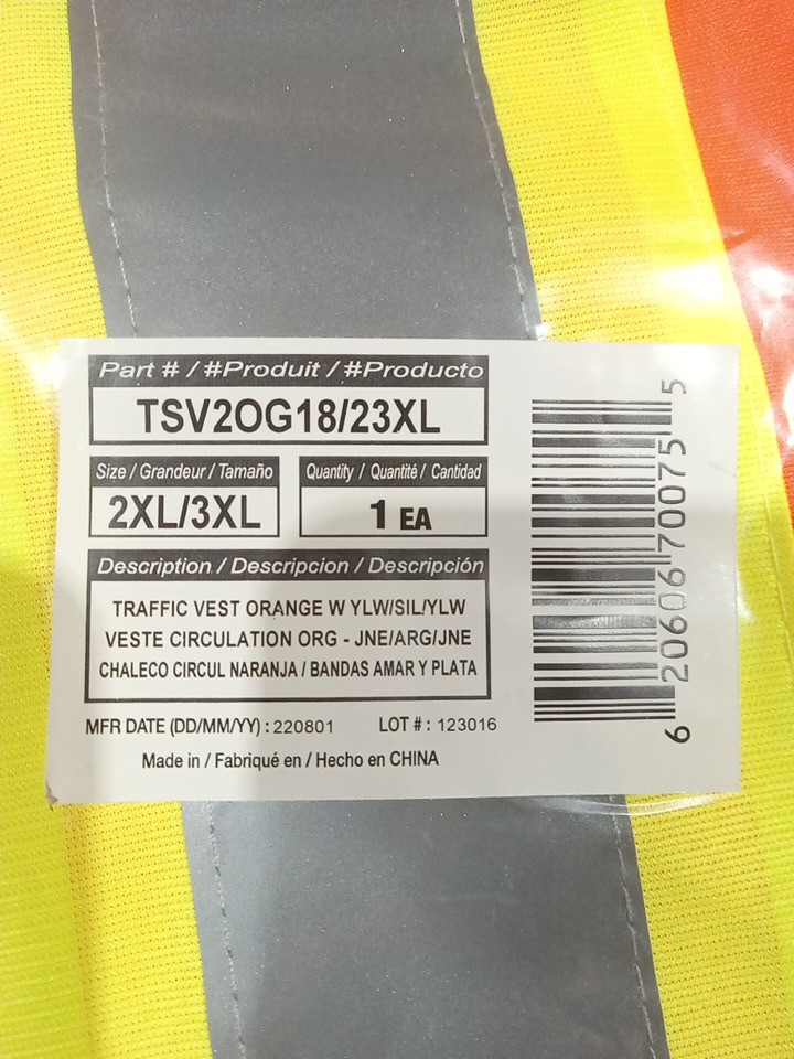 Dynamic traffic safety vest with reflective stripes - 2XL/3XL - orange (style: tsv20g18/23xl) image 3