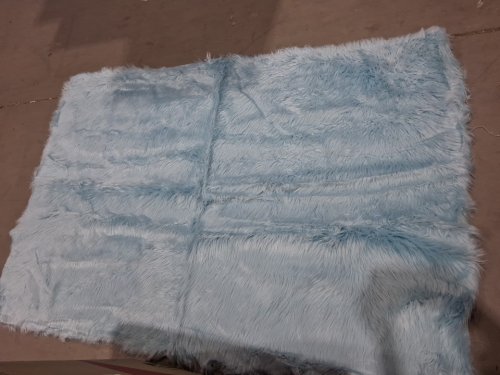 SILHOUETTE HOME DECO RECTANGULAR  WASHABLE FAUX FUR FLUFFY AREA RUG CARPET - 6FT X 4FT - BABY BLUE image 2