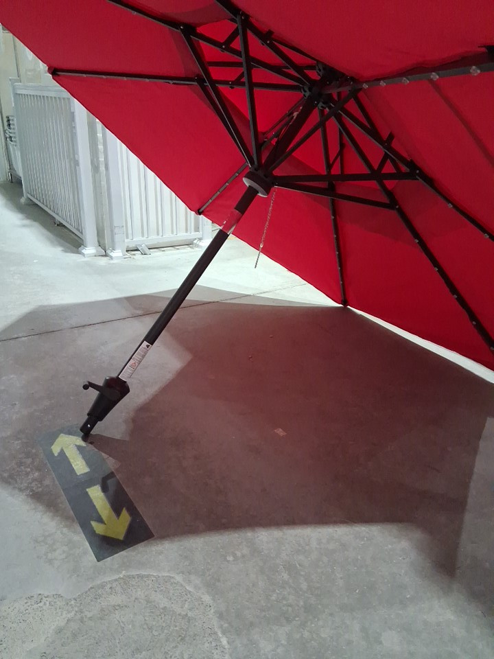 Patio Umbrellas Outdoor with Upgrade LED Lights - 9FT - red (MODEL: hmw_led_9ft2tiers_red) image 6