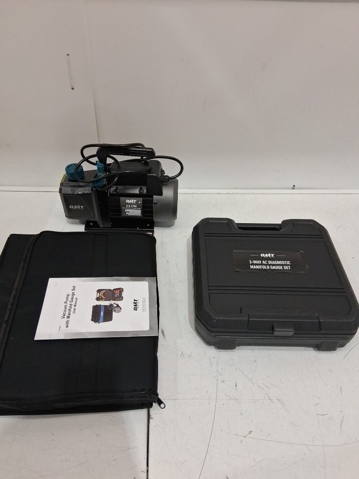 Orion Motor Tech AC Vacuum Pump and Gauge Set with Leak Detector 4 Hoses & Accessories for R134a R22 R410a - 1/3hp - 4cfm - black/silver (model: rs-1.5) image 3