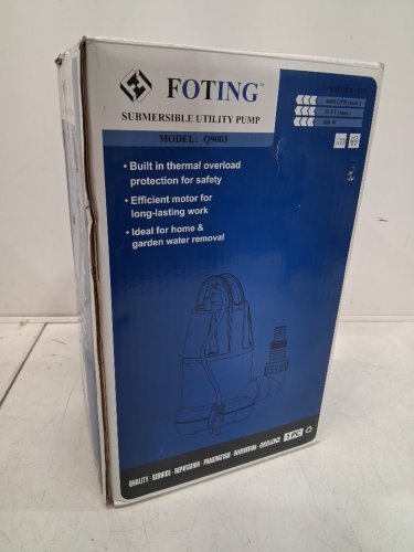 FOTING Electric Submersible Utility Pump for Draining Pools - 25ft power cord - 4600 GPH - 115 Gallon - Black/Blue (model: Q9003) image 4