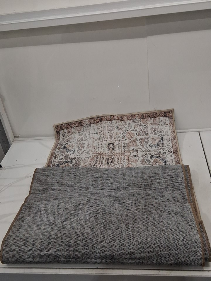 Area Rug runner with non slip backing - 2ft x 12ft - Multi Orange image 3