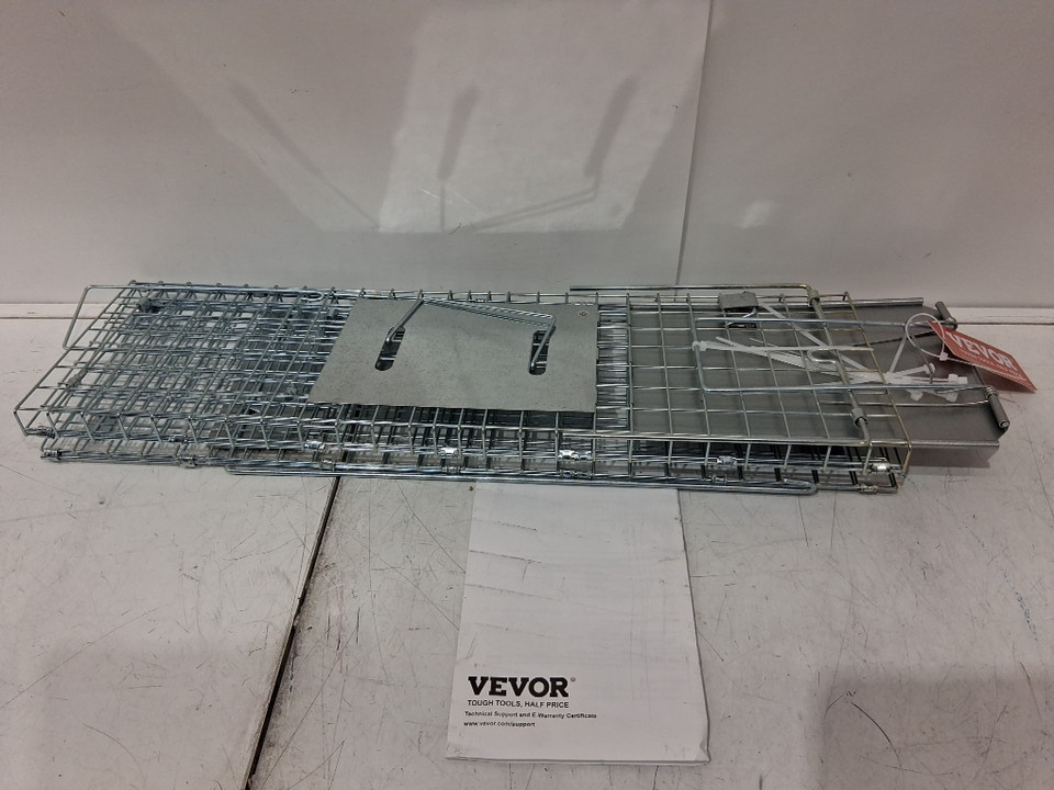HUMANE GALVANIZED IRON ANIMAL TRAP - 24" x 8" x 8" - SILVER (MODEL: LB-18) image 3