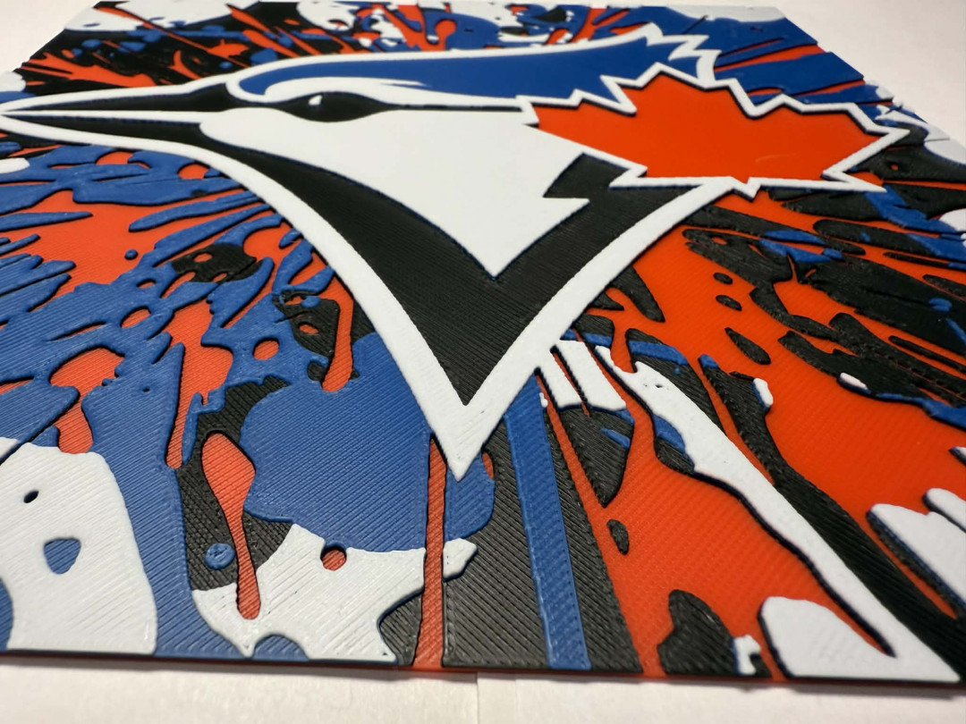 8"x8" 3D Printed - Toronto Blue Jays- Textured Photo image 2