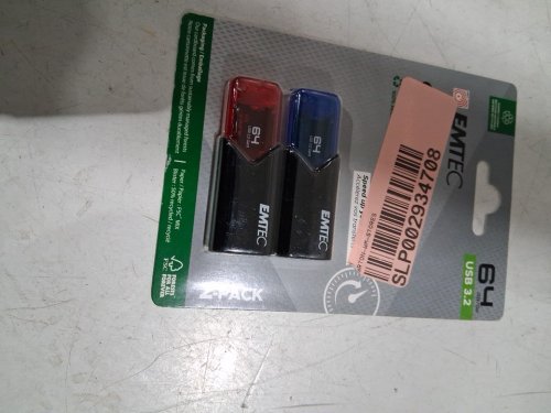 2pk EMTEC USB 3.2 FLASH DRIVE - 64 GB - blue / RED (MODEL: B110) image 2