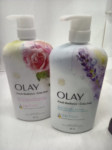 2PC olay fresh radiance body wash with b3 botanical complex - 887ML each - rose water  & sweet nectar / BIRCH WATER & lavender image 2