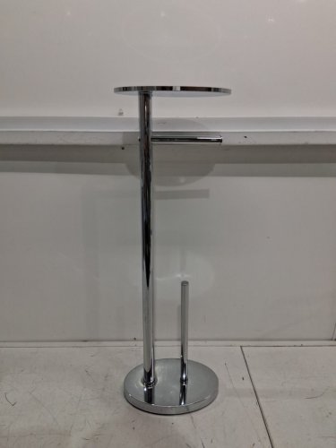 Better Living Ovo Toilet Caddy Toilet Paper Holder with Cell Phone Shelf - 26" - Chrome (model: 54584) image 3