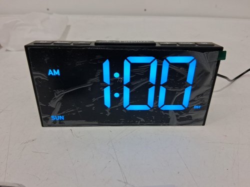 GOLOZA Digital Alarm Clock - 4 Level Brightness, Dual Customizable Alarms, USB Port, Power-Off Memory - black/blue (model: ge901) image 4