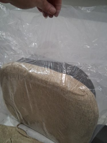 4PK OVOV Non-Slip Thick Textured Chair Cushions for Metal Dining Chairs with Ties and Removable Covers - 14" x 14" - Beige image 4