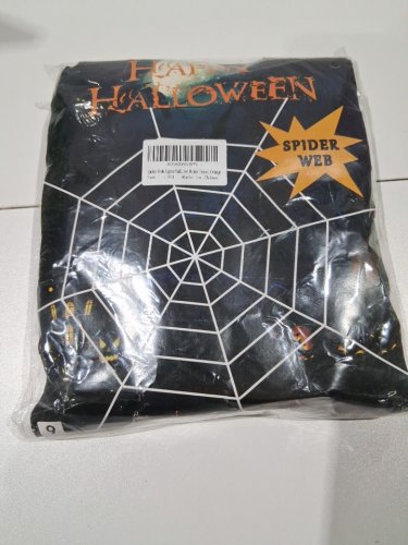 HAPPY HALLOWEEN LARGE SPIDER WEB FOR INDOOR AND OUTDOOR HOME DECOR WITH LED - WHITE image 2