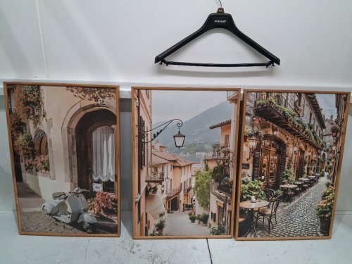 3pc hpinub foreign scenery wooden framed canvas / wall art - 16" x 24" - multicoloured (style : B0G38XHFDG) image 3