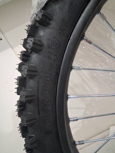 fockety Front Wheel Rim Tire Assembly - disc brake - for pit/ dirtbikes - 19'' image 5