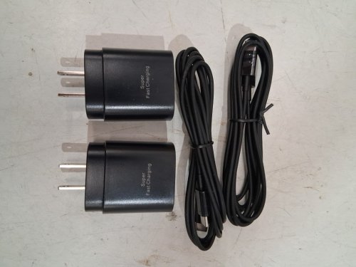 2PK PREMIUM WALL CHARGER FOR ANDROID - USB C 25W PD SUPER FAST CHARGING BLOCK WITH 6FT PHONE CHARGER CABLE - BLACK (MODEL: CA-57T) image 2