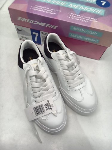 WOMEN'S SKECHERS CORDOVA MEMORY FOAM COMFORT SHOES - SIZE 7 - WHITE/BLACK - (STYLE: 9886008) image 2