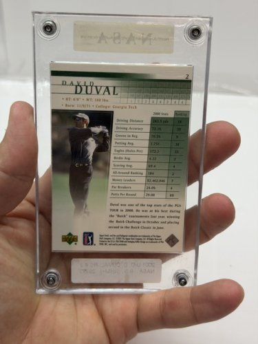 NASA GRADED 9.5 NEAR MINT+ 2001 UPPER DECK DAVID DUVAL ROOKIE CARD #2 image 3