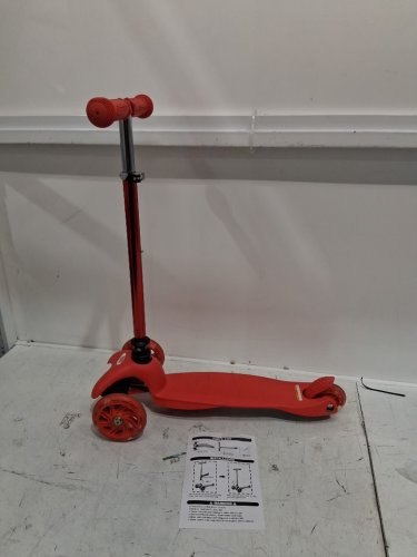 Rugged Racers Mini Deluxe Wheel Kick Scooter with Led and Adjustable Height 22" -27"-RED image 2