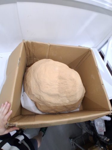 OUTDOOR Lightweight & Weather-Resistant hollow Artificial Boulder Décor - 23" X 18" X 14" - Sandy Brown (MODEL: CP-67) image 4