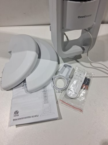 omnibreeze premium 38" Rotating tower fan with wifi CONTROL, 5-SPEEDS & REMOTE - white/BLACK (model: 5333021/dc2313r-g) image 4