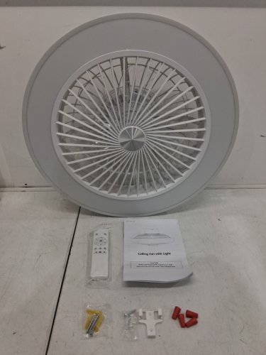 TYDOJK modern low profile blowing and lighting intelligent ceiling fan - 35w - 200ma - white/grey (model: yy-fsd-ir-200ma) image 2