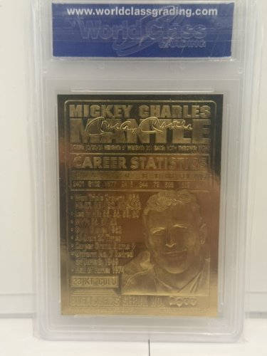 WCG GRADED 10 GEM MINT 1996 BLEACHERS MICKEY MANTLE LIMITED EDITION  23 KARAT GOLD CARD image 3