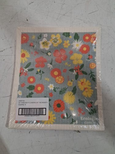6pk Flowers of Month Swedish Sponge Cloth - 8" x 6.5" - flowers image 3